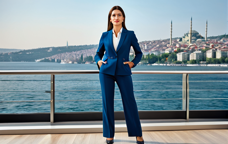 **
"A successful businesswoman in a sophisticated, fully clothed pantsuit, standing confidently in a modern Istanbul office with the Bosphorus in the background, appropriate attire, safe for work, perfect anatomy, natural proportions, professional portrait photography, high quality, professional, modest, family-friendly."
**